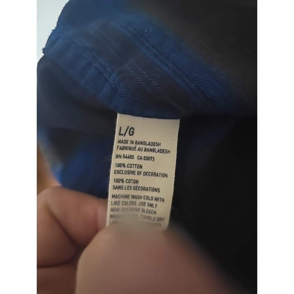 American Eagle Large Button-Down Long Sleeve Casual Shirt Gray Blue Plaid - Picture 7 of 7